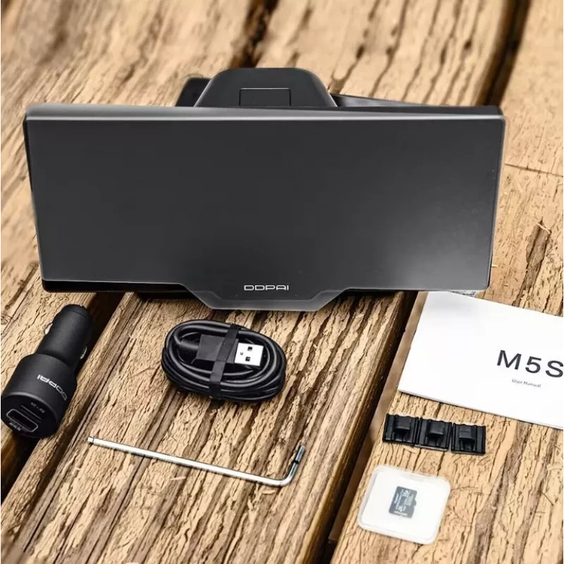 Auto videoreģistrators 70mai DDPAI M5S ar 8,9 collu skārienjūtīgo displeju, 1440p priekšējo kameru, Bluetooth 5.0, 5 GHz Wi‑Fi