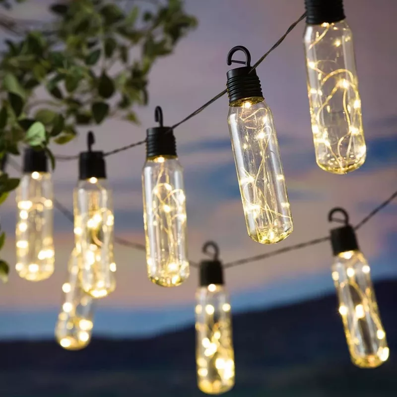 Extralink saules dārza vītne, 2 + 1,8 m garš, Lux 10 silti balts LED