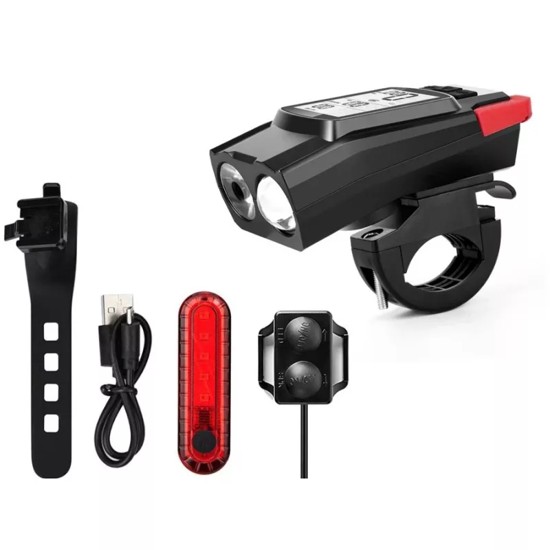 Extralink velosipēda gaismu komplekts ar spidometru + aizmugurējā gaisma