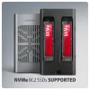 Ārējais korpuss AXAGON EEM2-20GD USB-C 20 Gbps diviem M.2 NVMe SSD diskiem ar aparatūras klonēšanu
