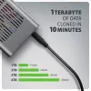 Ārējais korpuss AXAGON EEM2-20GD USB-C 20 Gbps diviem M.2 NVMe SSD diskiem ar aparatūras klonēšanu