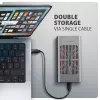 Ārējais korpuss AXAGON EEM2-20GD USB-C 20 Gbps diviem M.2 NVMe SSD diskiem ar aparatūras klonēšanu