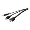 KVM kabelis Belkin F1DN1CCBL — HDMI uz USB A/B ar audio, USB tastatūras/peles pieslēgvietām, 3 m