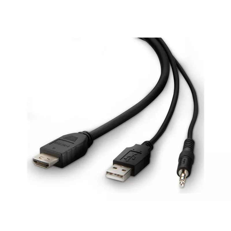 KVM kabelis Belkin F1DN1CCBL — HDMI uz USB A/B ar audio, USB tastatūras/peles pieslēgvietām, 3 m
