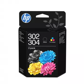 HP 302/304 Trīskrāsu/Melnās tintes kasetņu komplekts 2 gab.