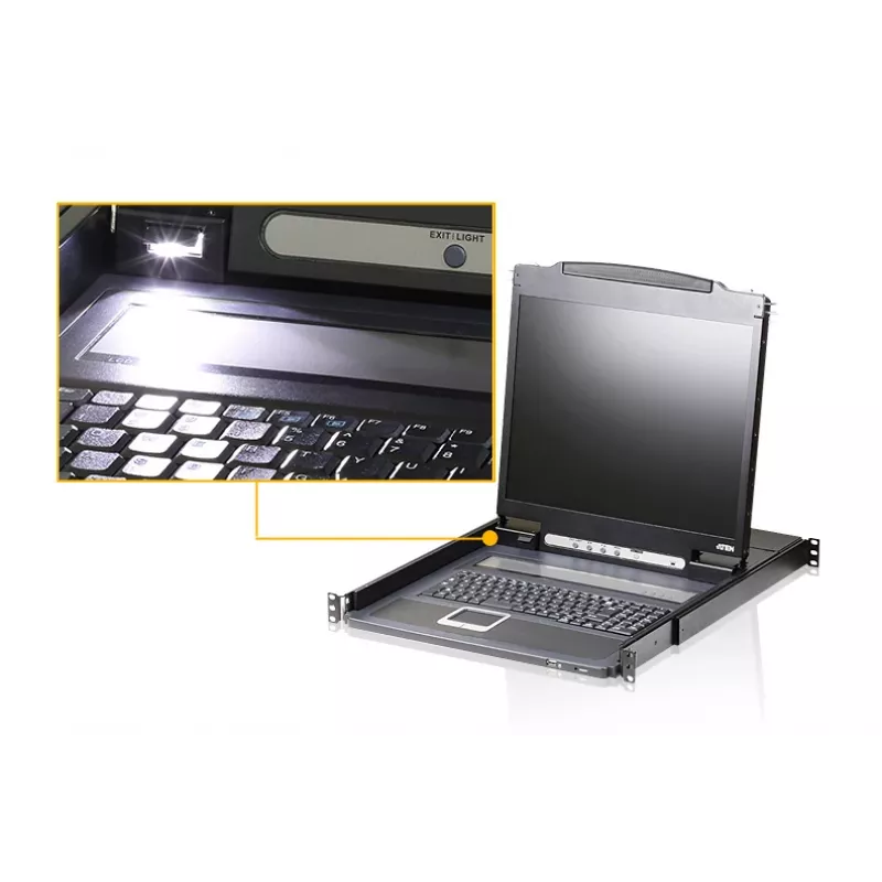 ATEN CL3000N rack konsole 48,3 cm (19 collas) 1280 x 1024 pikseļi Alumīnijs Melns 1U