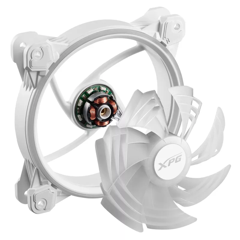 XPG HURRICANE 120 ARGB PWM balta, ventilators, 12 cm, 600 RPM, 2000 RPM, balta