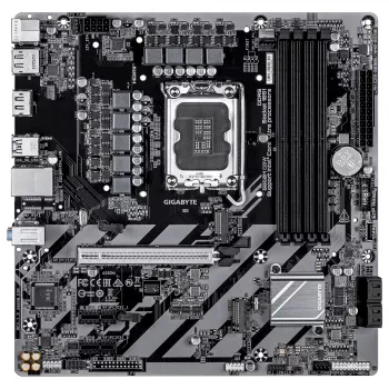 GIGABYTE B860M D3W pamatplate - Intel Core Ultra sērijas procesori, 4+1+2 fāzes VRM, līdz 9066 MHz DDR5, 2xPCIe 4.0 M.2, 1 GbE LAN, USB 3.2 Gen 1