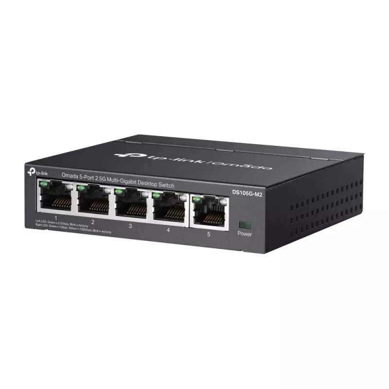 TP-Link Omada DS105G-M2 tīkla slēdzis Nevadāms 2,5G Ethernet (100/1000/2500) Melns