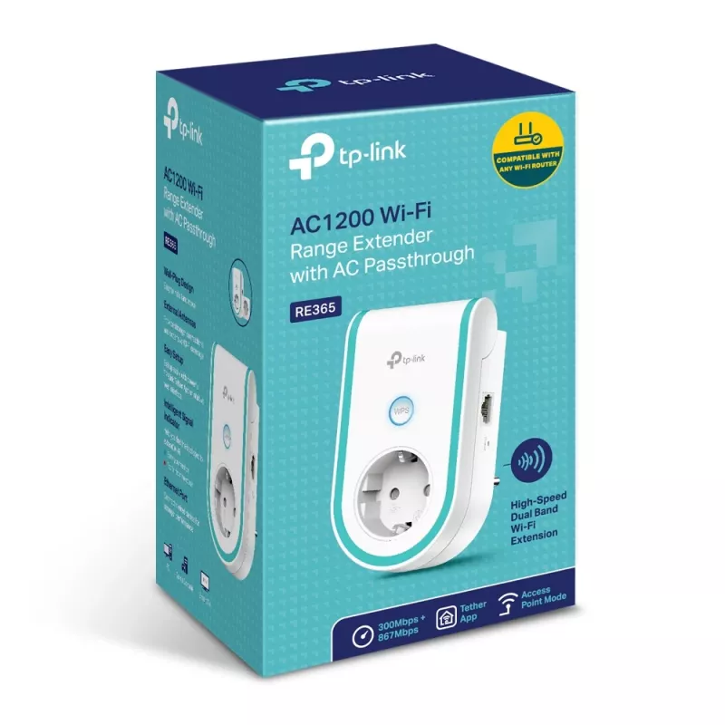 TP-Link RE365 tīkla paplašinātājs Tīkla retranslators Balts 10, 100 Mbit/s