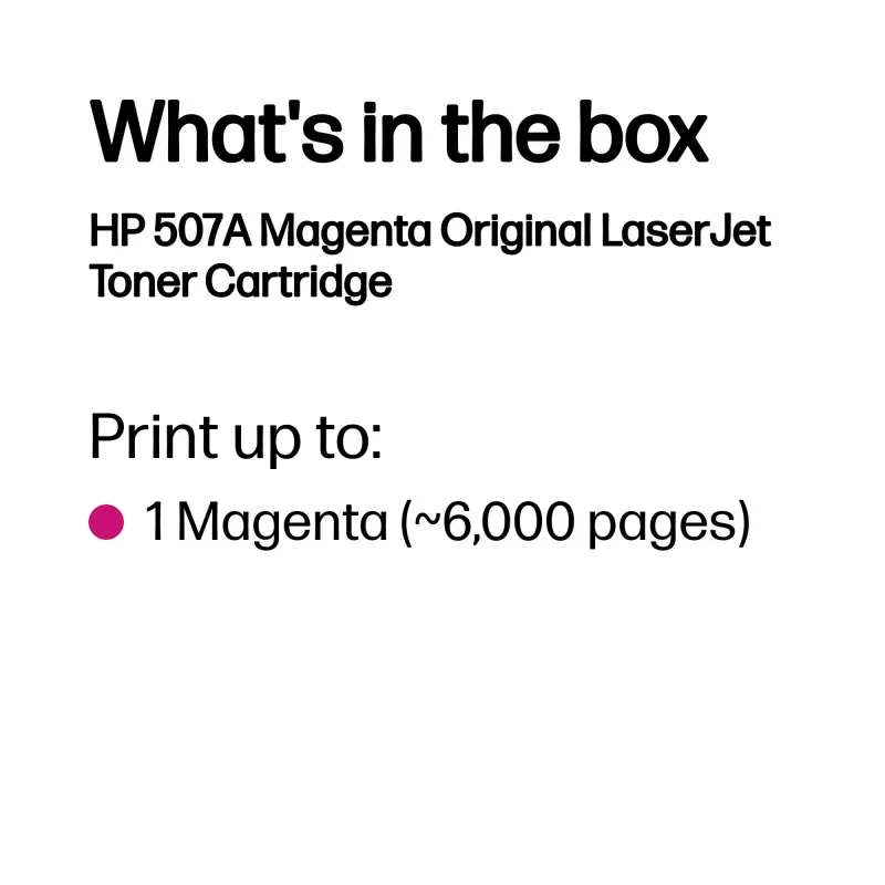 HP 507A fuksīna Oriģināls LaserJet Tonera Kasetne