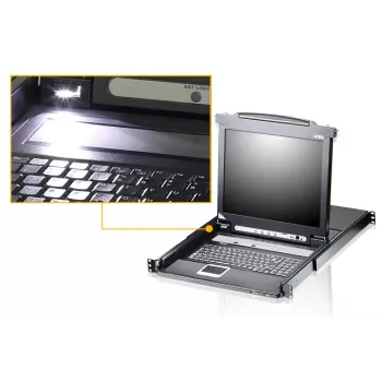 ATEN CL5708N statīva konsole 48,3 cm (19 collas) Melns 1U