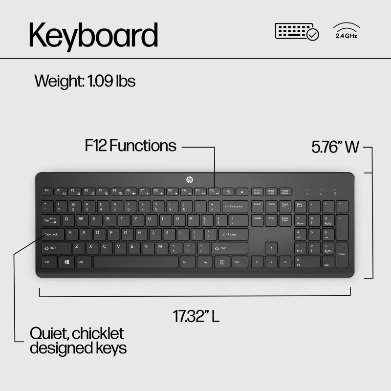 HP 230 bezvadu tastatūra