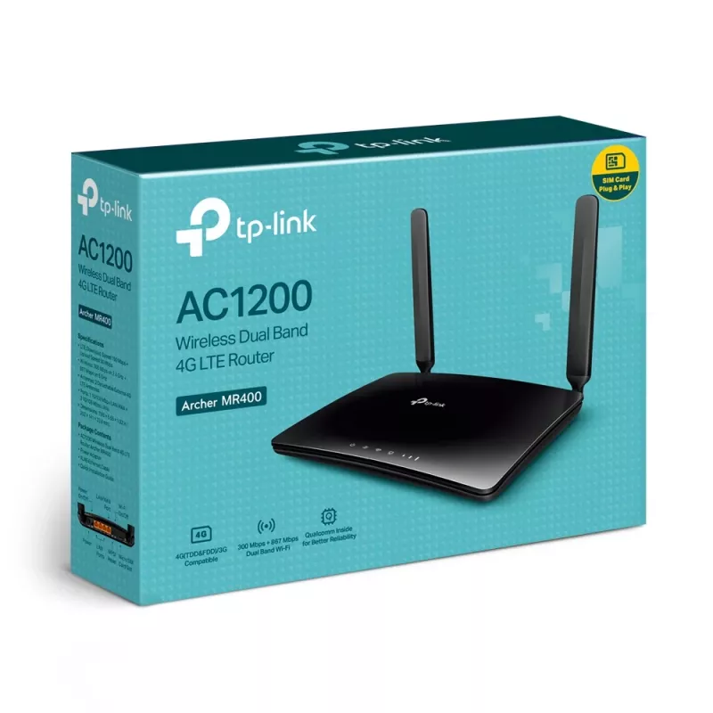 TP-Link Archer AC1200 bezvadu divu joslu 4G LTE maršrutētājs