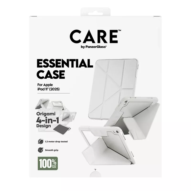 Aizsargapvalks PanzerGlass CARE Essential iPad 11 collām (2025–2026) gaiši pelēks, modelis CR43626
