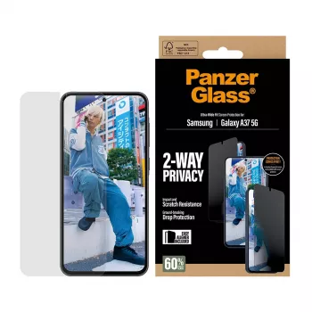 Ekrāna aizsargs PanzerGlass Privacy Samsung Galaxy A37 Ultra-WideFit PG90806, privātuma filtrs
