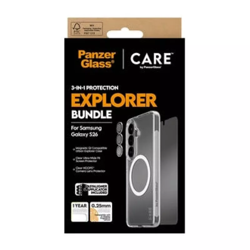 Ekrāna aizsargs PanzerGlass CARE 3-in-1 priekš Samsung Galaxy S (2026) – PanzerGlass