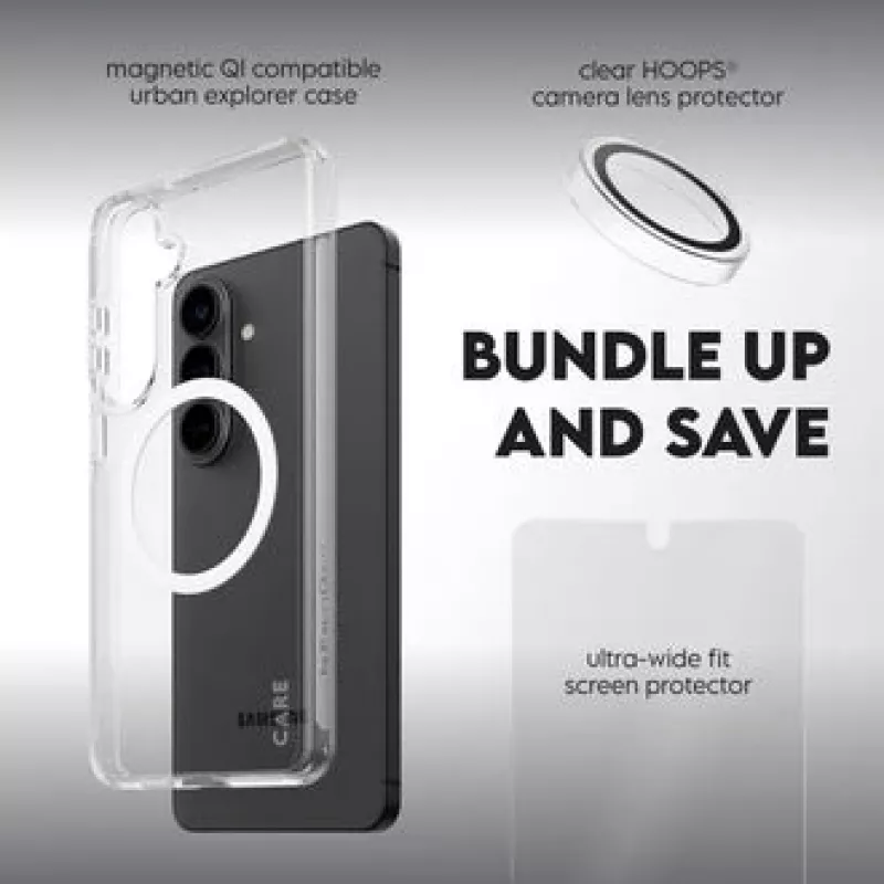 Ekrāna aizsargs PanzerGlass CARE 3-in-1 Samsung Galaxy S Plus 2026 — PanzerGlass CARE komplekts