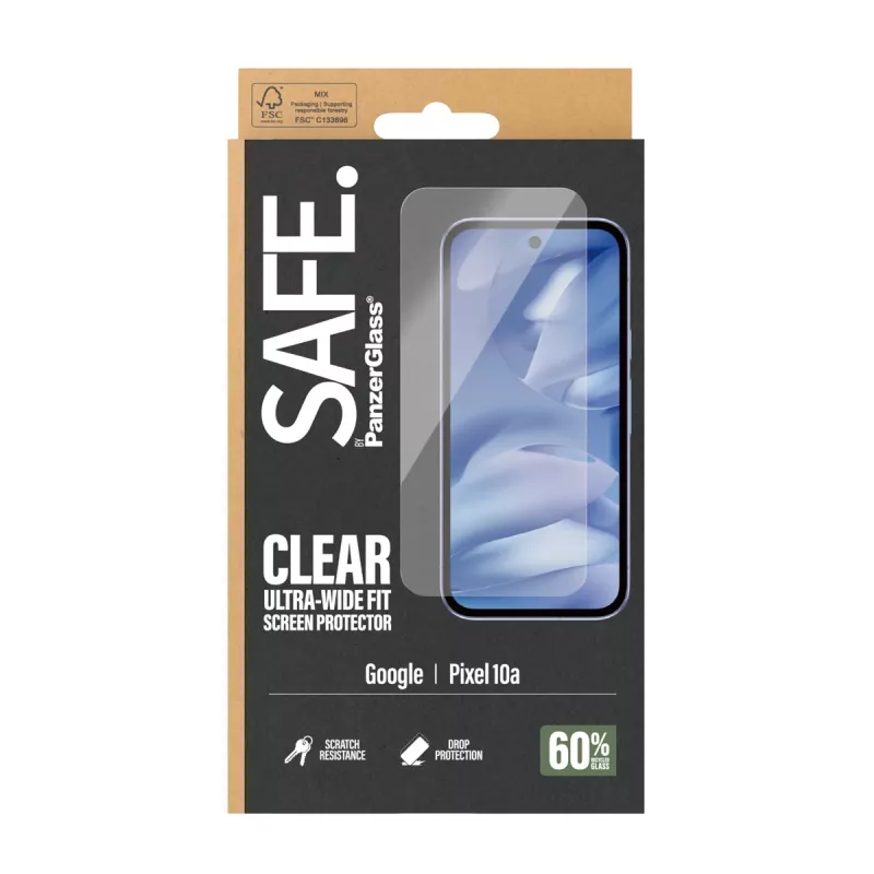 PanzerGlass SAFE. by ® ekrāna aizsargs Google Pixel 10a 5G | Īpaši plata piegulšanās