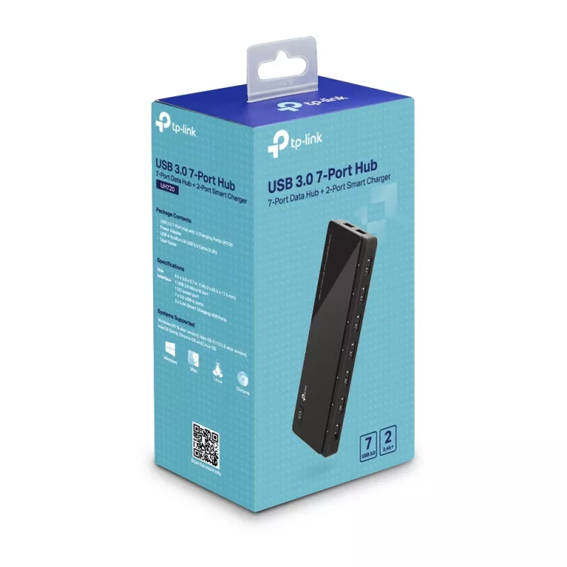 TP-Link UH720 USB 3.2 Gen 1 (3.1 Gen 1) Micro-B 5000 Mbit/s Melns