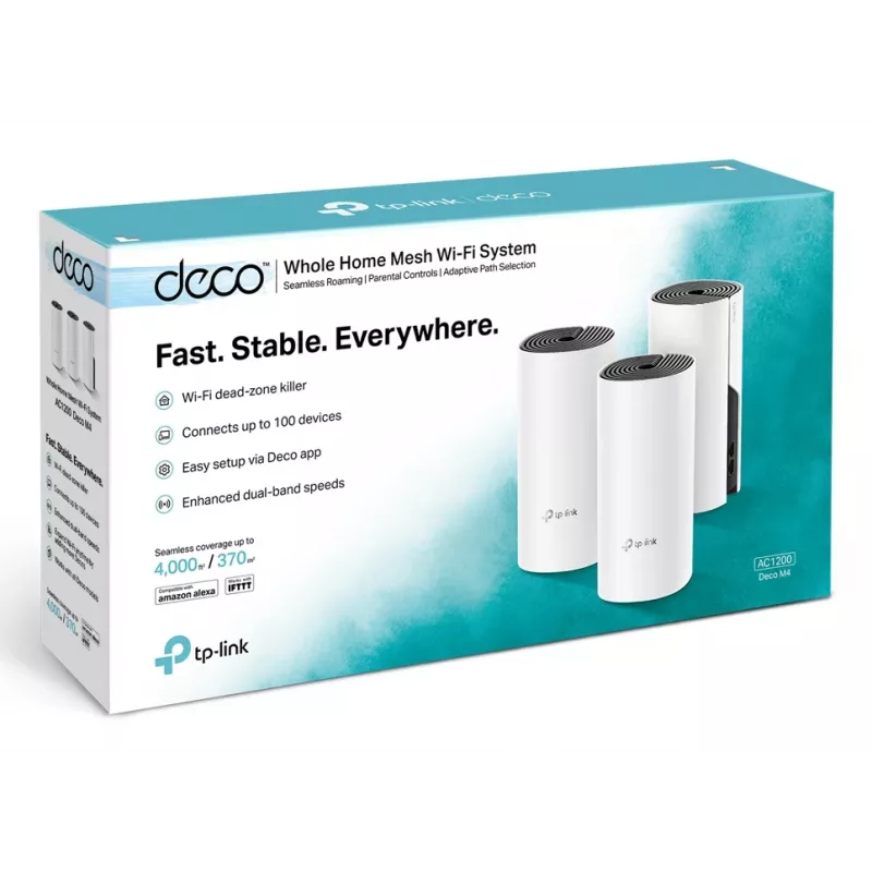 TP-Link AC1200 Whole-Home Mesh Wi-Fi System(3-pack), Balta, Iekšēja, Mesh sistēma, Barošana, Statuss, Divjoslu (2.4 GHz / 5 GHz), Wi-Fi 5 (802.11ac)