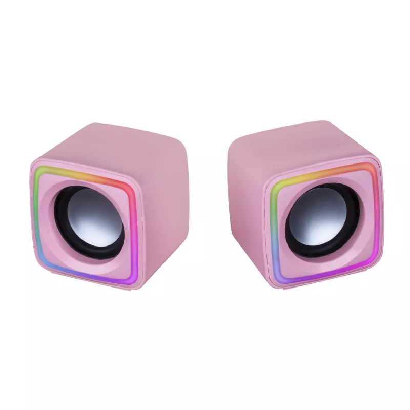 Mars Gaming MSCUBEP Rozā Kompaktie RGB Spēļu Skaļruņi 8W DSP Skaņas Procesors