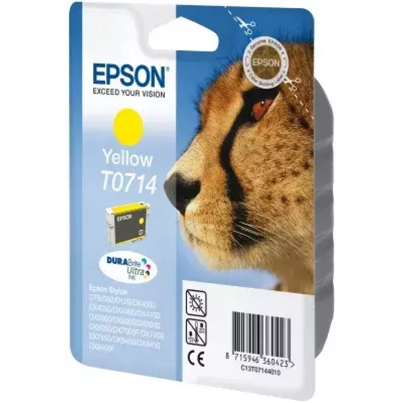 Epson Cheetah vienas paciņas dzeltenais T0714 DURABrite Ultra Ink