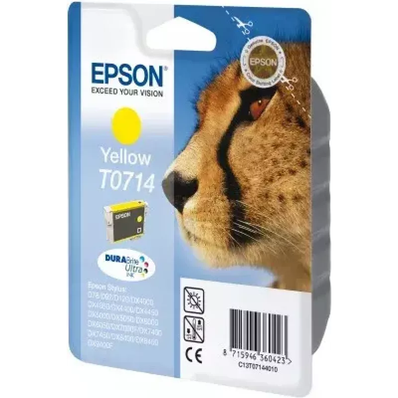 Epson Cheetah vienas paciņas dzeltenais T0714 DURABrite Ultra Ink