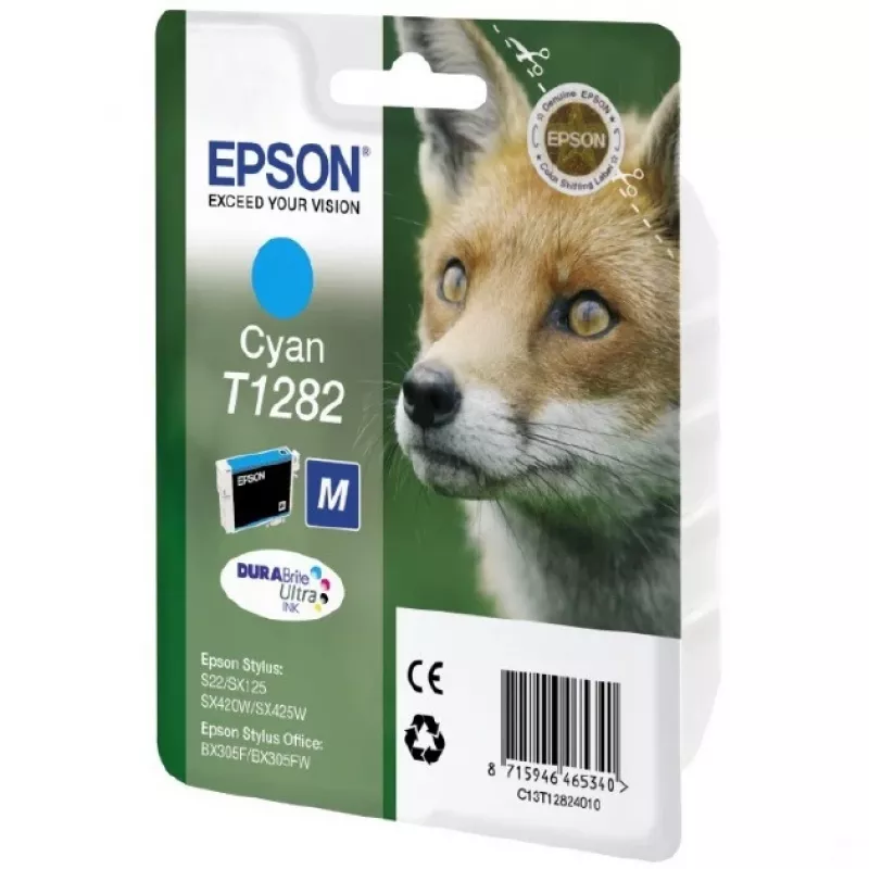 Epson Fox Singlepack ciāna T1282 DURABrite Ultra tinte, ciāna, 1 gab.