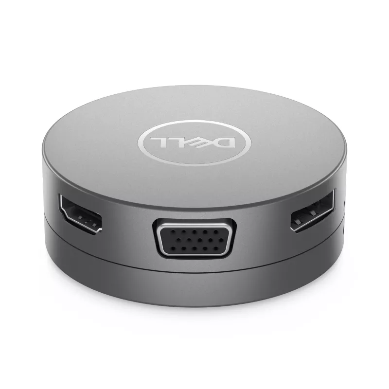 DELL Pro 7-in-1 USB-C ceļojumu centrmezgls - DA310, vadu, USB 3.2 Gen 2 (3.1 Gen 2) Type-C, 10,100,1000 Mbit/s, sudraba, 3840 x 2160 pikseļi, 1920 x 1080 pikseļi