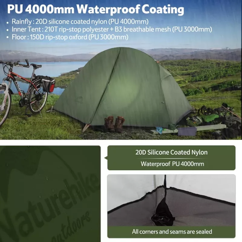 Cycling ultralight telts 1 nh18a095-d-meža zaļa NATUREHIKE