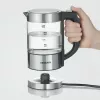 Elektriskā tējkanna SEVERIN WK3458, 0,5 L, 1100 W, stikls un nerūsējošais tērauds, 5 temperatūras iestatījumi, bezvada