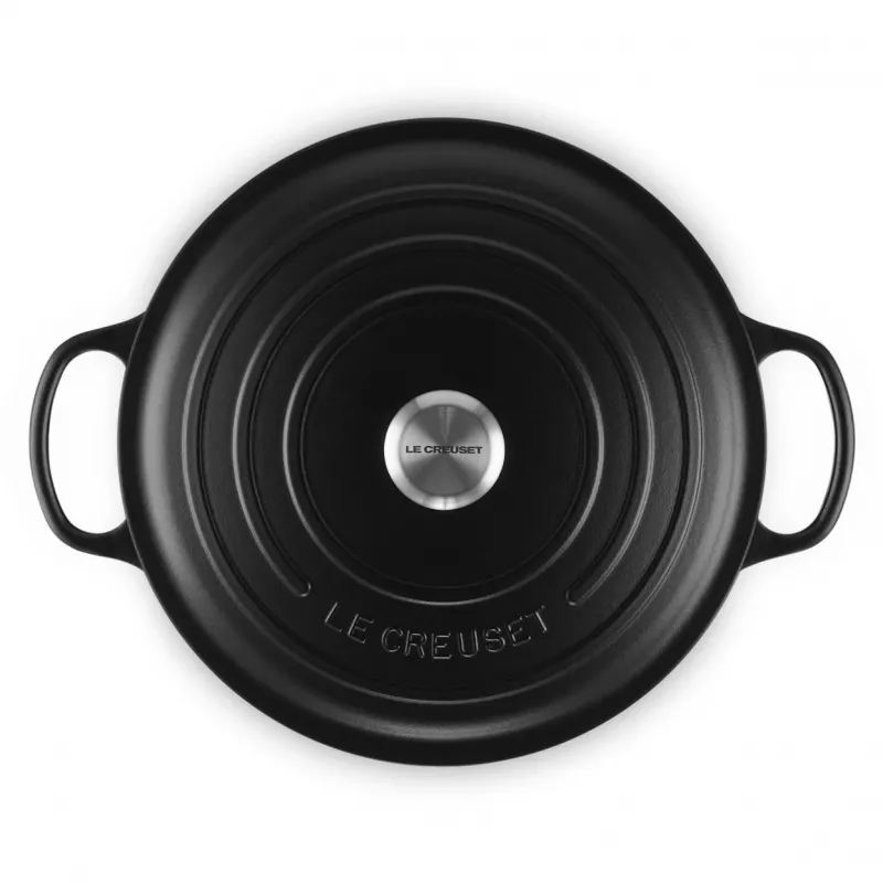 Le Creuset Signature Round Dutch Oven 8.1L Melns 30cm