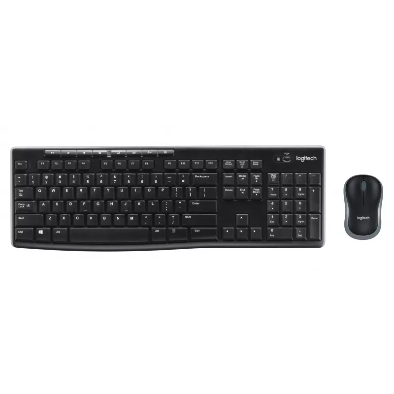 Logitech MK270 - Standarta - Bezvadu - RF bezvadu - Melns - Pele iekļauta