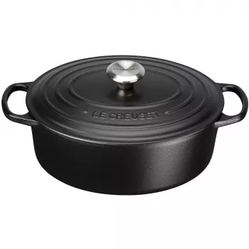 Le Creuset Signature ovāls kastrolis 29 cm melns