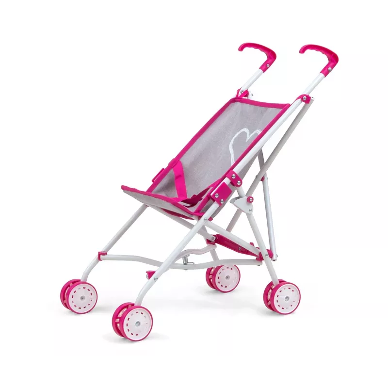 Bērnu ratiņi milly mally Julia Prestige Pink — vieglie kompaktie leļļu ratiņi, modelis 2722