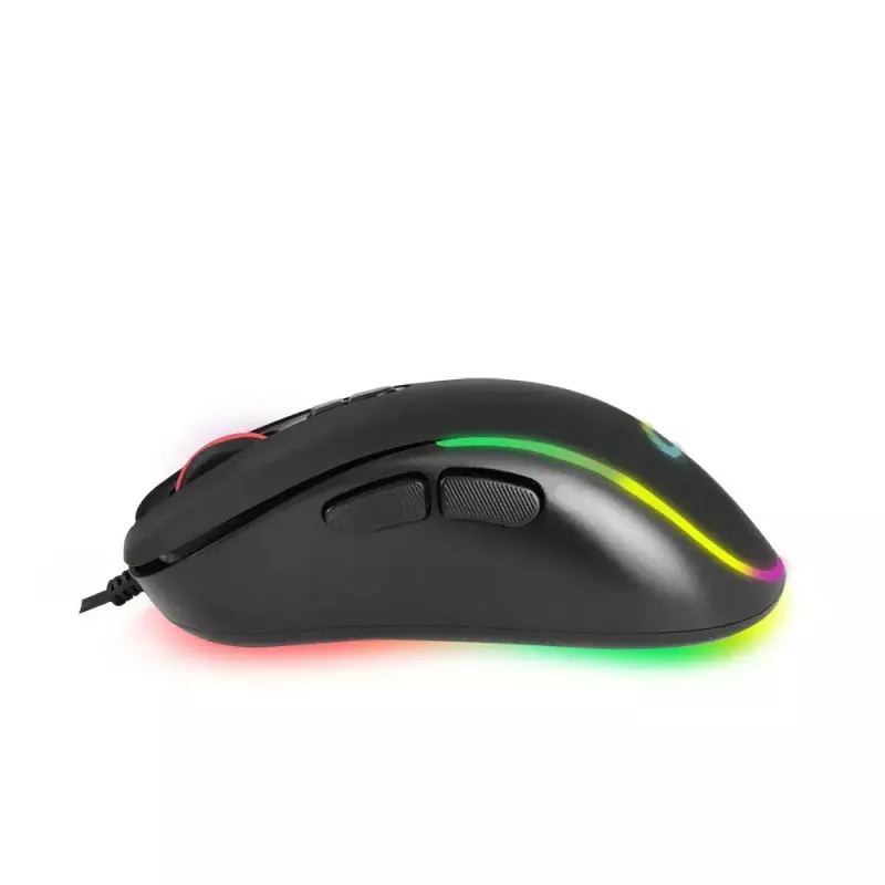 Spēļu pele ESPERANZA EGM303 USB Type-C, optiska 2400 DPI, 7 pogas, RGB, labajai rokai, melna