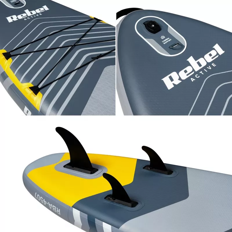 Piepūšamais SUP dēlis Rebel ACTIVE 350x81x15 cm komplekts - modelis RBA-4500, universāls tūrisma airu dēlis