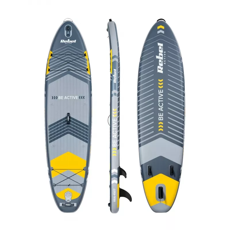 Piepūšamais SUP dēlis Rebel ACTIVE 350x81x15 cm komplekts - modelis RBA-4500, universāls tūrisma airu dēlis