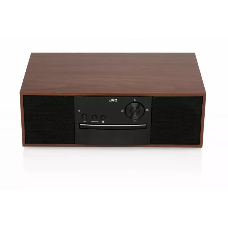 Mini torņa mūzikas sistēma JVC RD-E761, 2x8W RMS, Bluetooth 4.2, USB, CD, FM, koka korpuss, melna