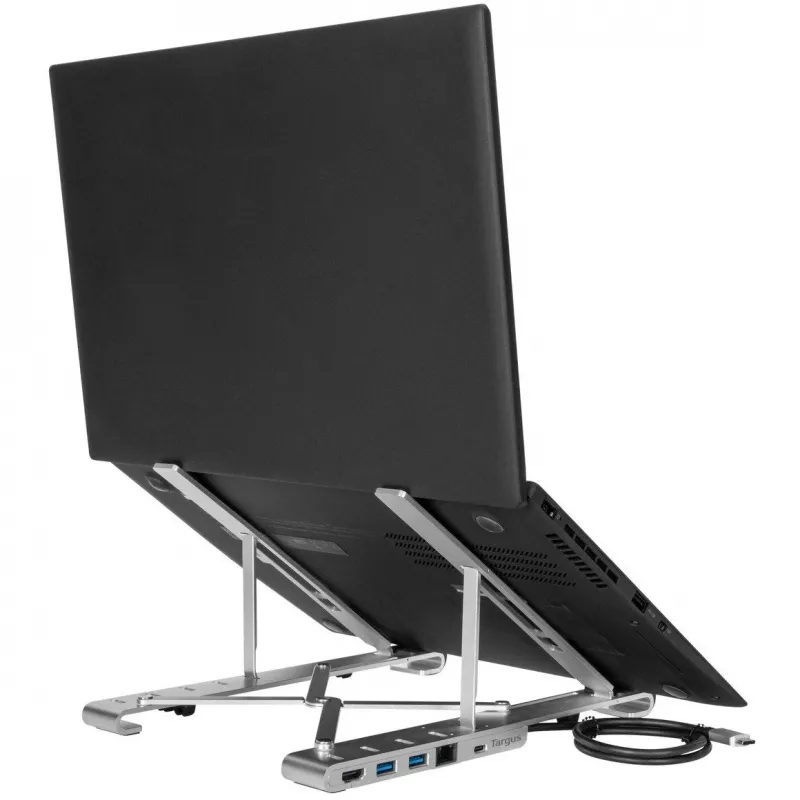 Portatīvs statīvs ar integrētu dokstaciju Dokstacija + piezīmjdatora turētājs USB-C 3.2 Gen 1 Thunderbolt 3