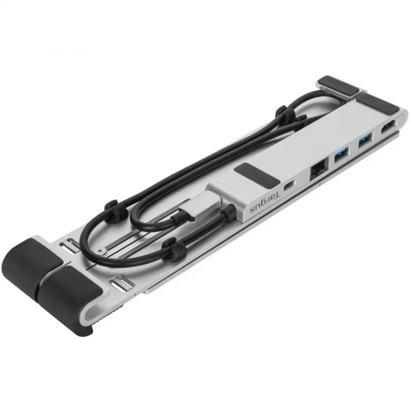 Portatīvs statīvs ar integrētu dokstaciju Dokstacija + piezīmjdatora turētājs USB-C 3.2 Gen 1 Thunderbolt 3