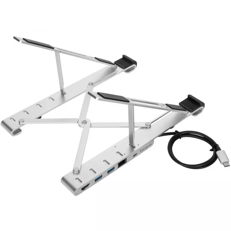 Portatīvs statīvs ar integrētu dokstaciju Dokstacija + piezīmjdatora turētājs USB-C 3.2 Gen 1 Thunderbolt 3