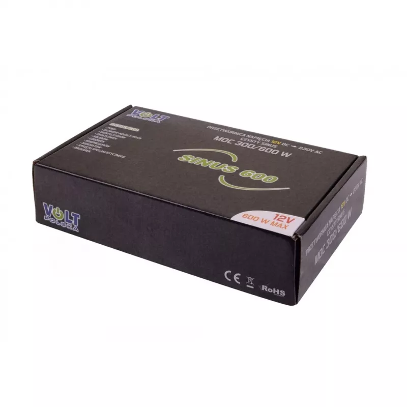Strāvas pārveidotājs Volt SINUS-600 12V uz 230V 300W nepārtraukta 600W maksimālā