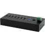 USB centrmezgls Exsys EX-11247HMS 7 pieslēgvietas DIN-sliedei ar 15 kV ESD aizsardzību