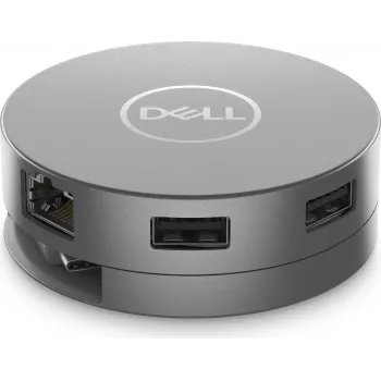 DELL 6-in-1-USB-C-Multiport-Adapter - DA305 - Vadu - USB 3.2 Gen 2 (3.1 Gen 2) Type-C - 10,100,1000 Mbit/s - Sudraba - 3840 x 2160 Pikselis - Dell (5H1R0)