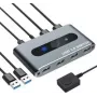 Techly USB 3.0 pārslēgs 2 datoru ieejām 4 izejām — 4 porti — USB 2.0