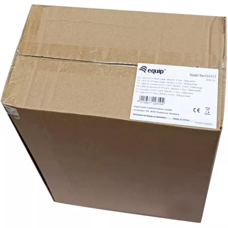 komutācijas kabelis Equip Cat.6 S/FTP RJ-45 0.25m balta