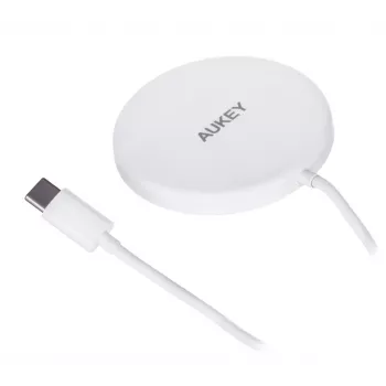 AUEKY Aircore Magnetic LC-A1 Bezvadu magnētiskais lādētājs QI USB-C 15 W Balts