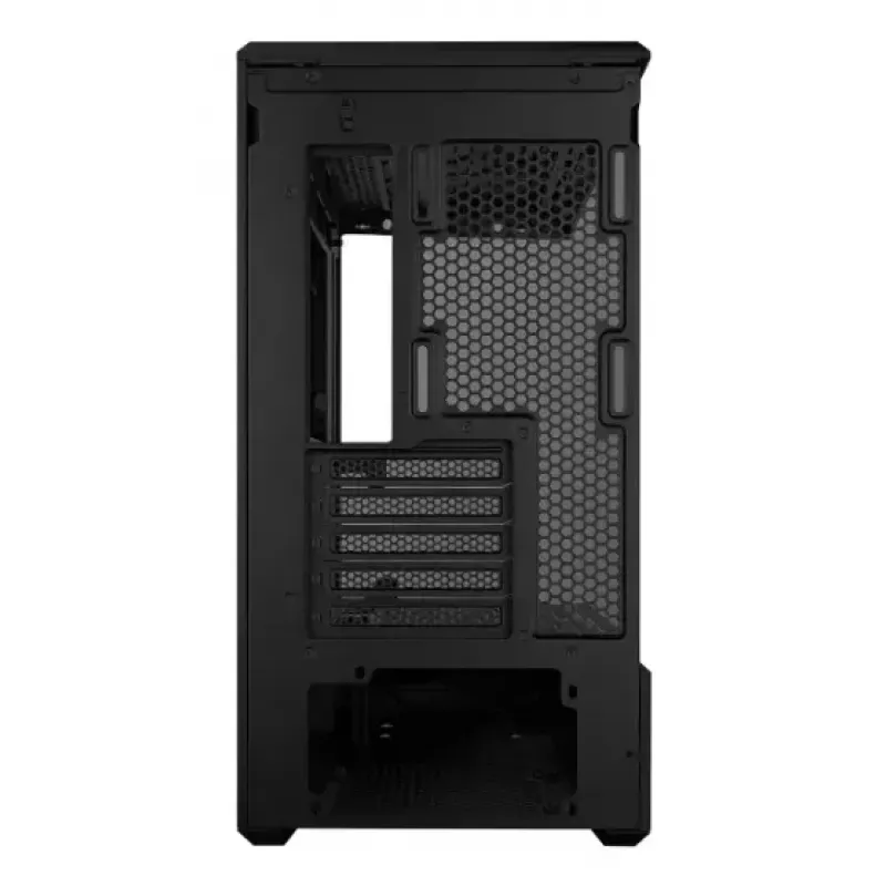 Mini Tower PC Case Lian Li Vector V100R MINI — Mini-ITX/Micro-ATX, rūdīts stikls, 3x120mm sānos + 1x120mm aizmugurē ventilatori, 2x 2.5 collu + 1x 3.5 collu nodalījumi, melns